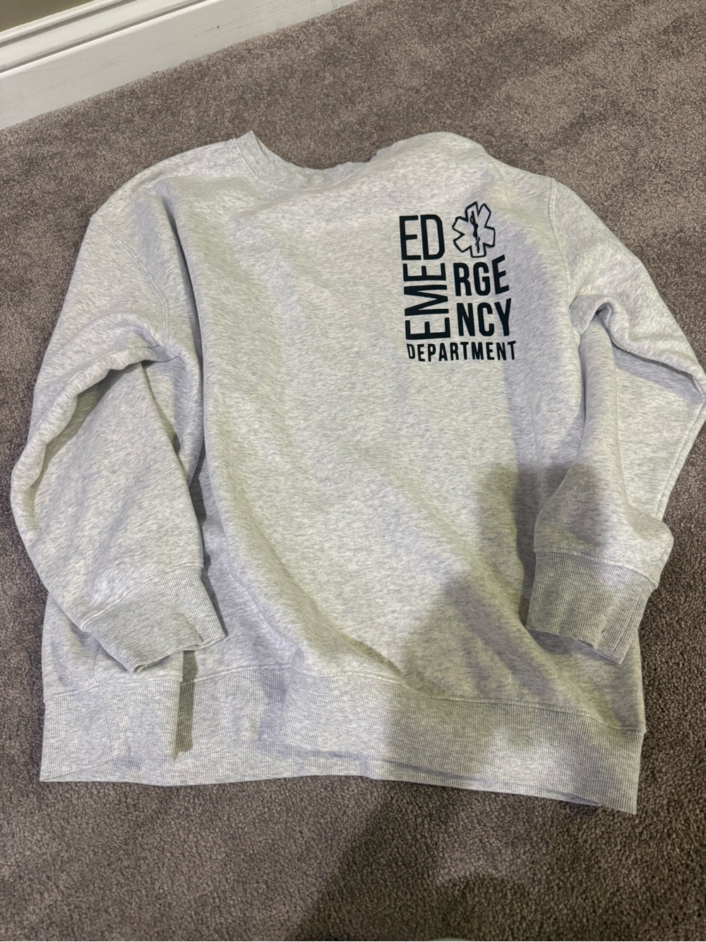Gray 'Emergency Department' Crewneck Sweatshirt - women